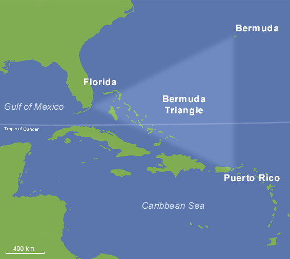 simple map of Bermuda Triangle