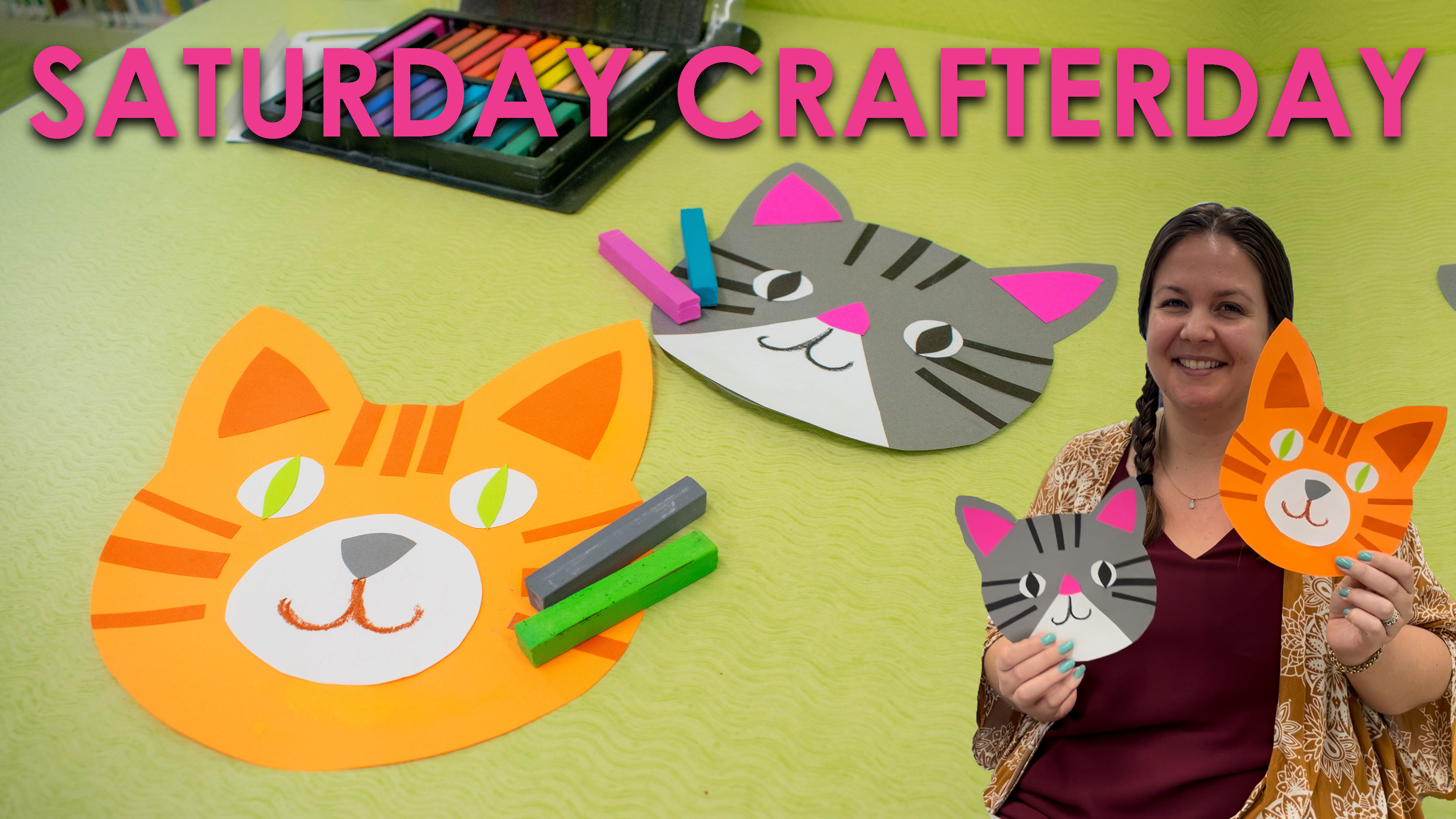 Photo of the next Saturday crafter day project which is a paper cat. 