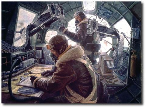 The crew of a B17 prepares for their mission
