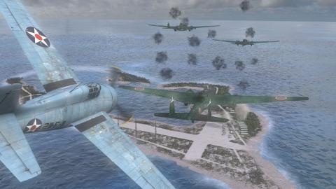 American and Japanese air combat over Wake