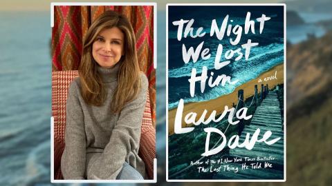 Author Laura Dave with her novel, "The Night We Lost Him"