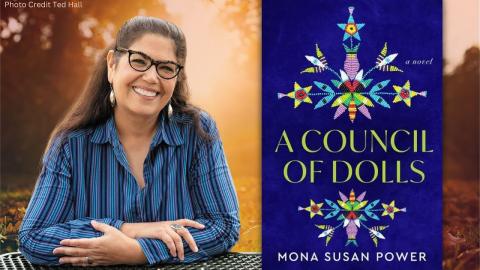 Author Mona Susan Power with her book "A Council of Dolls"