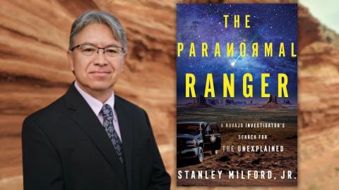 Author Stanley Milford Jr. with his book "The Paranormal Ranger"