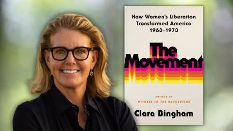 Clara Bingham with her book "The Movement: How Women's Liberation Transformed America 1963-1973"