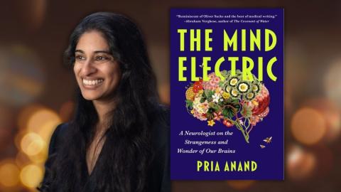 Author Pria Anand with her book "The Mind Electric".