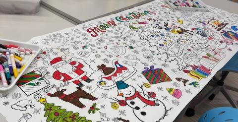 Christmas coloring mural