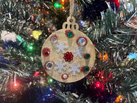 Handmade wooden Christmas ornament