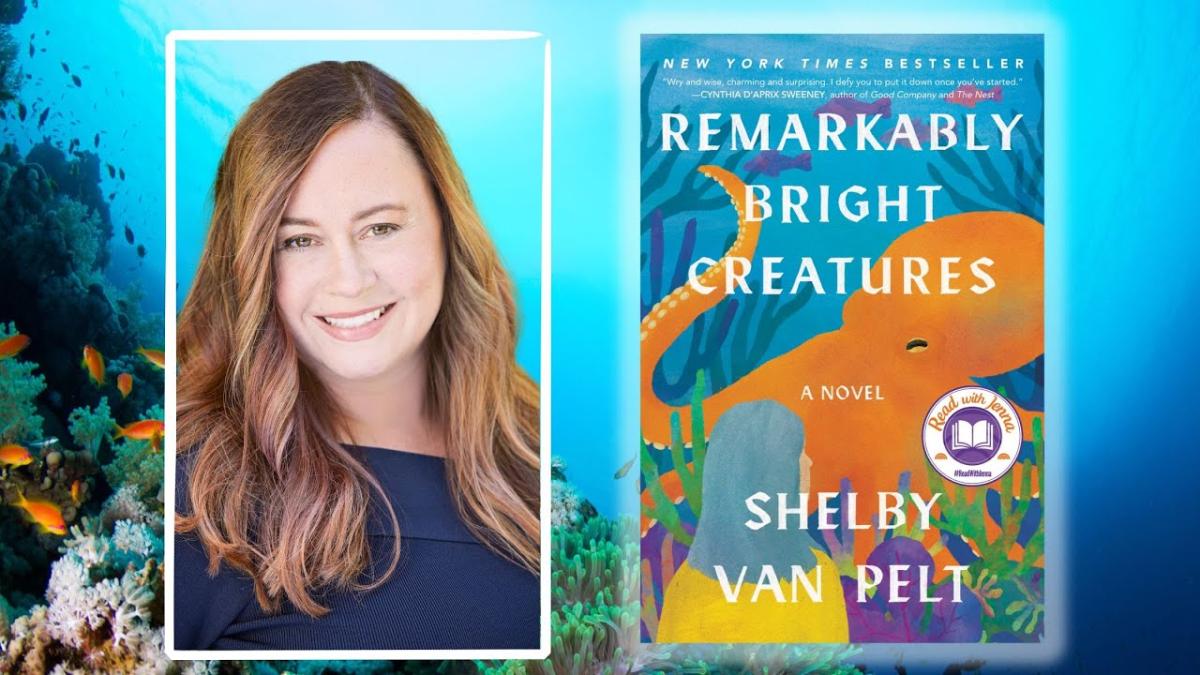 Author Shelby Van Pelt with her book "Remarkably Bright Creatures"