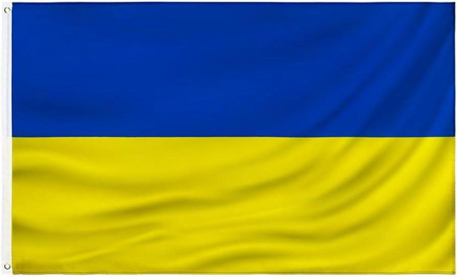 Image is of a Ukrainian flag (Blue and Yellow)