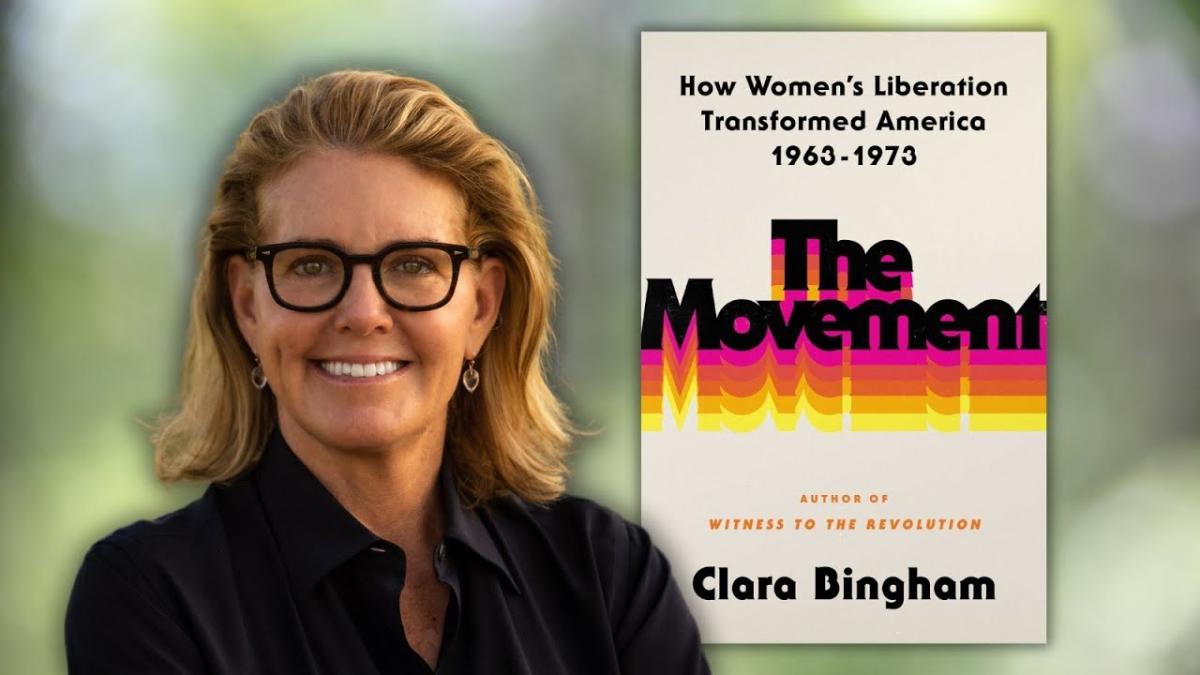 Clara Bingham with her book "The Movement: How Women's Liberation Transformed America 1963-1973"