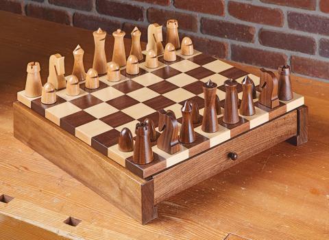 A Chess board and pieces