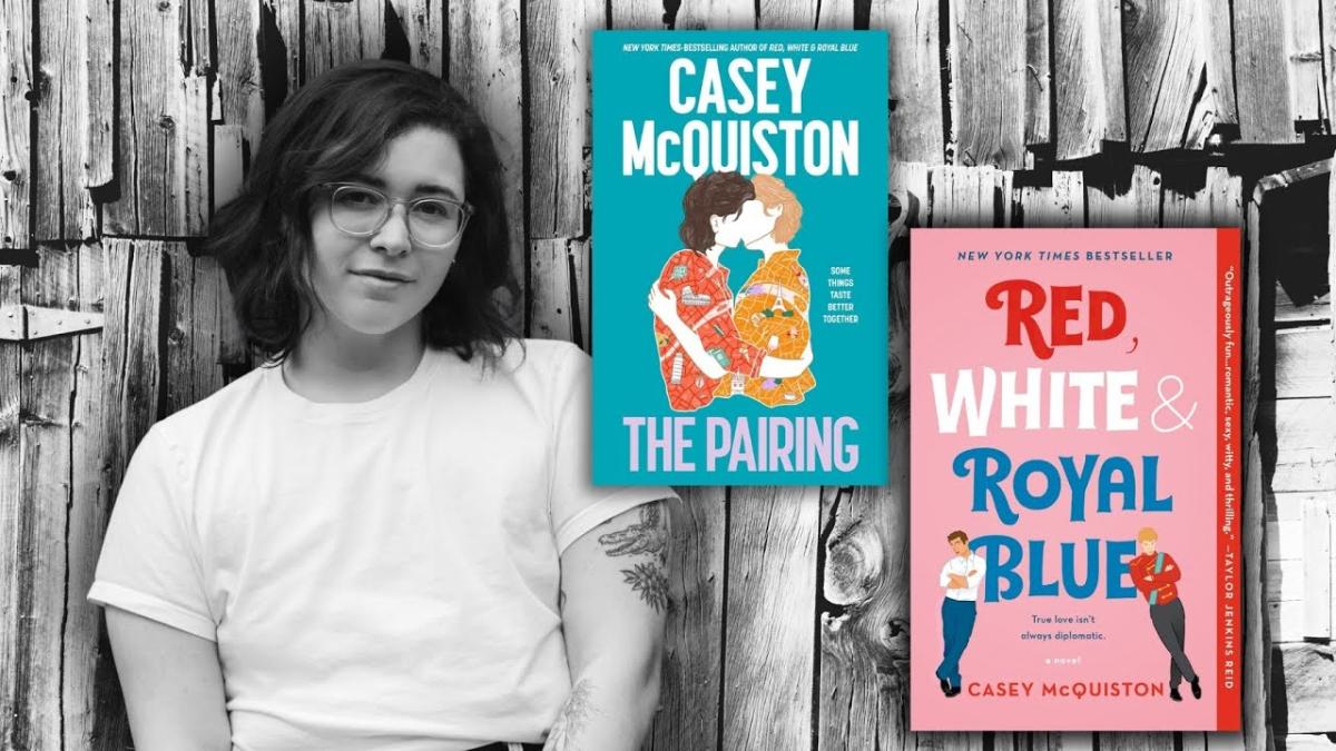 Author Casey McQuiston and their books "The Pairing" and "Red, White & Royal Blue".