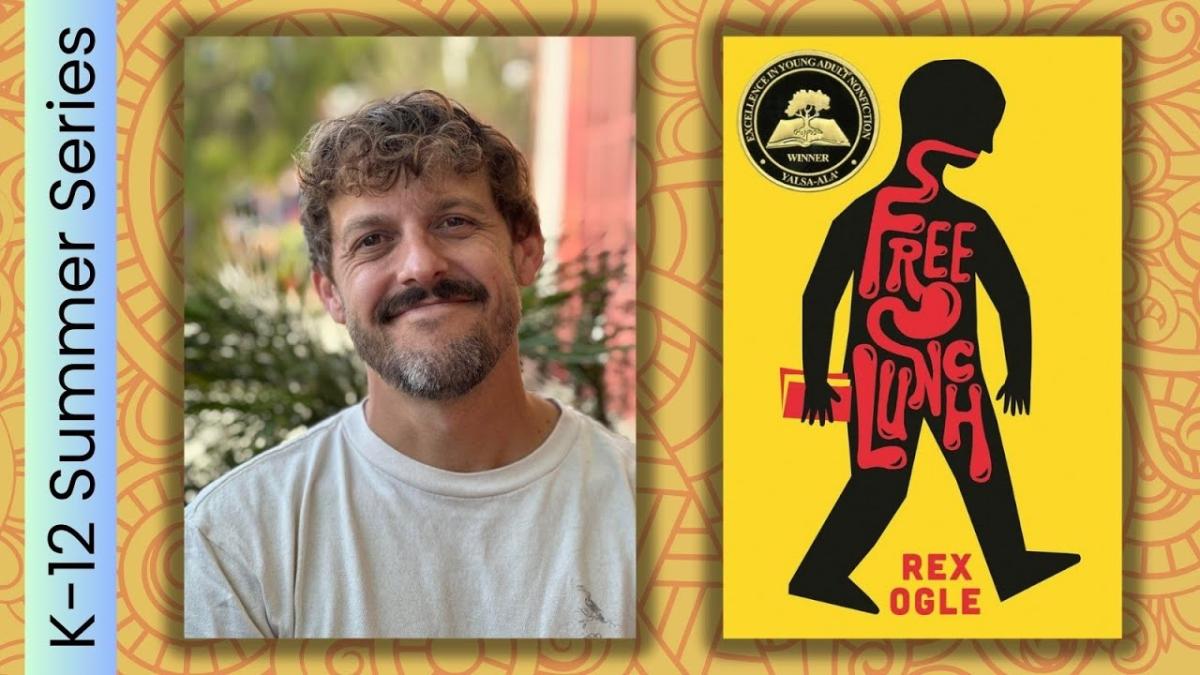 Author Rex Ogle with his book "Free Lunch".