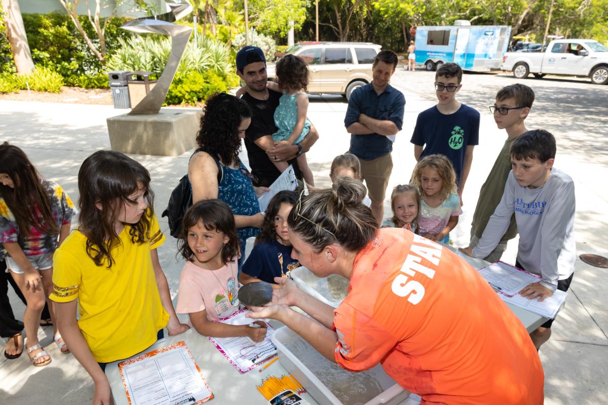 Kids learning about sea animals.