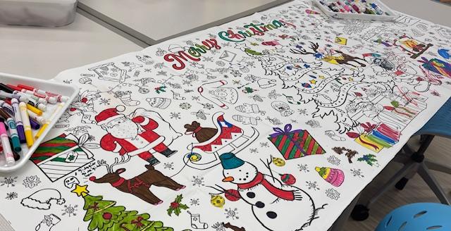 Christmas coloring mural
