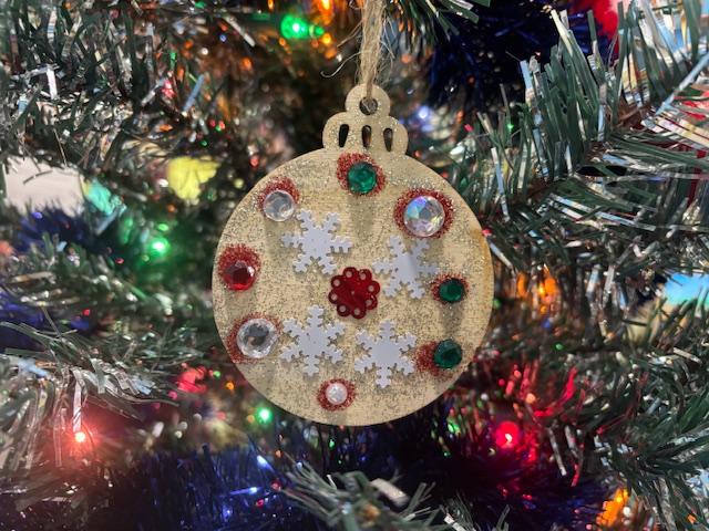 Handmade wooden Christmas ornament